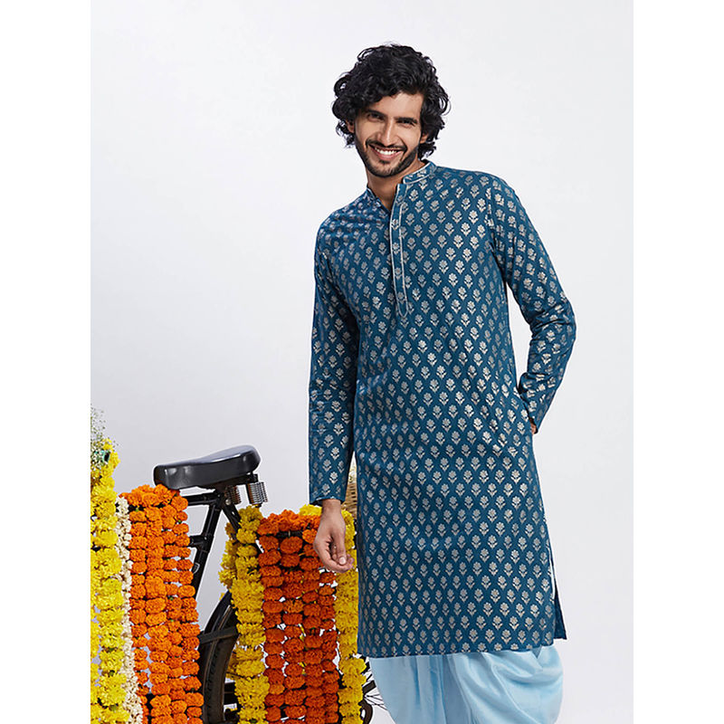 KISAH Men Blue Kurta (38)