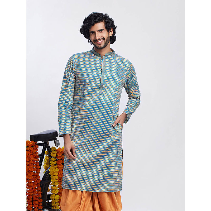 KISAH Men Blue Kurta (38)