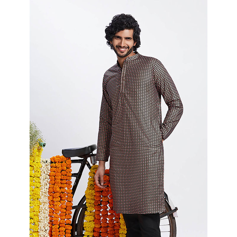 KISAH Men Black Kurta (38)