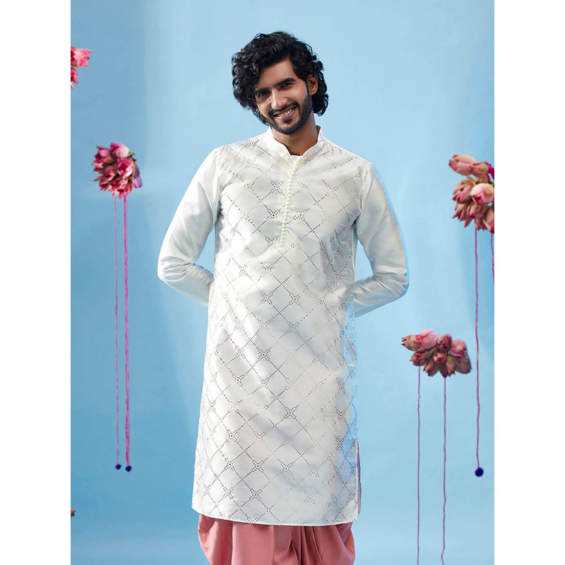 KISAH Men White Kurta (42)