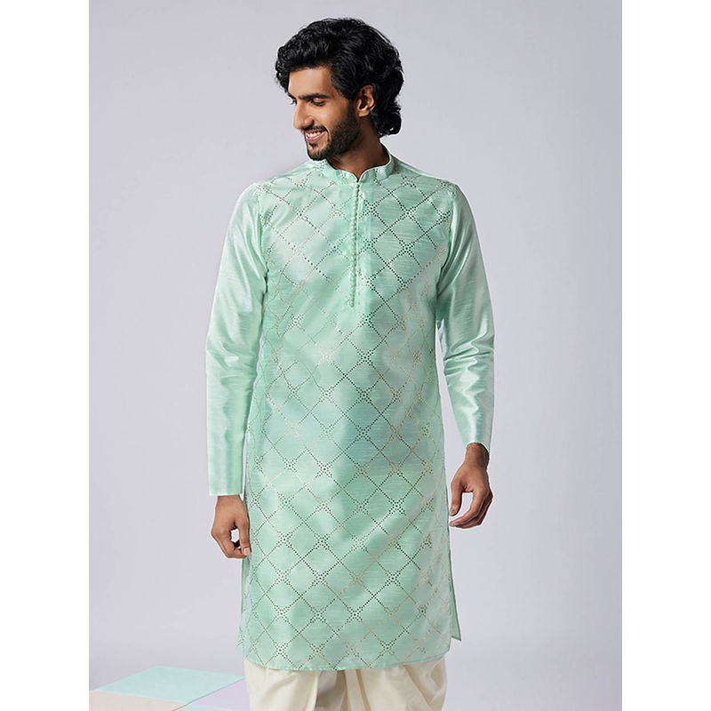 KISAH Men Green Kurta (38)