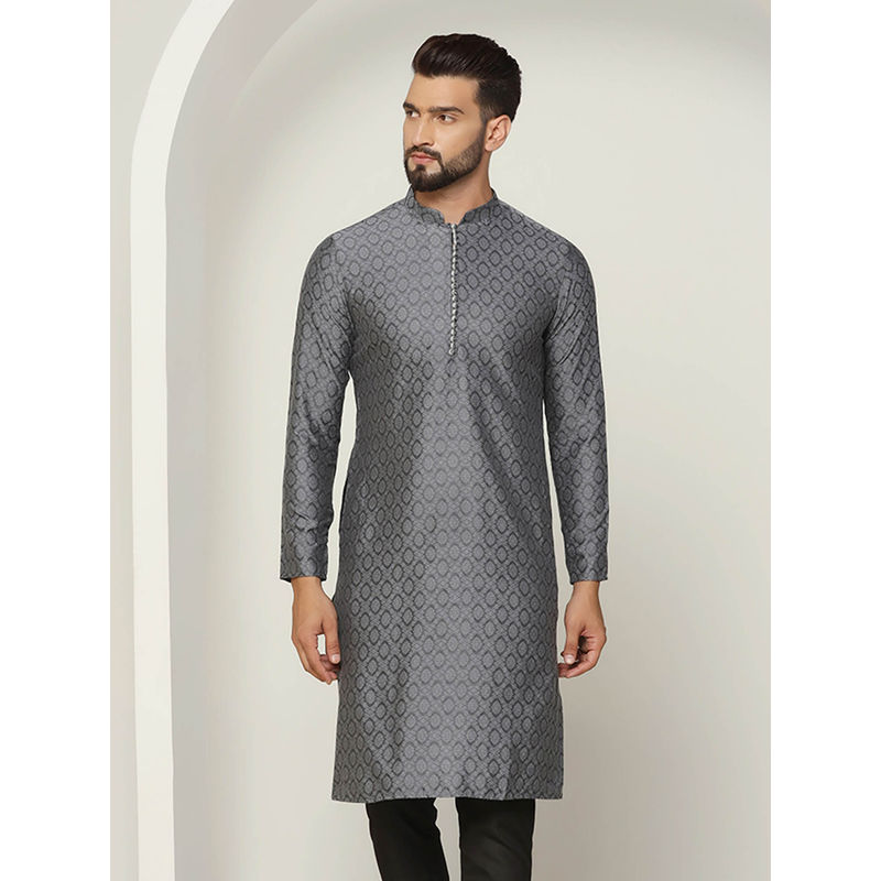 KISAH Men Grey Kurta (38)