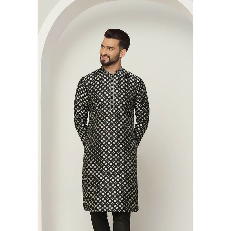 KISAH Men Black Kurta (38)