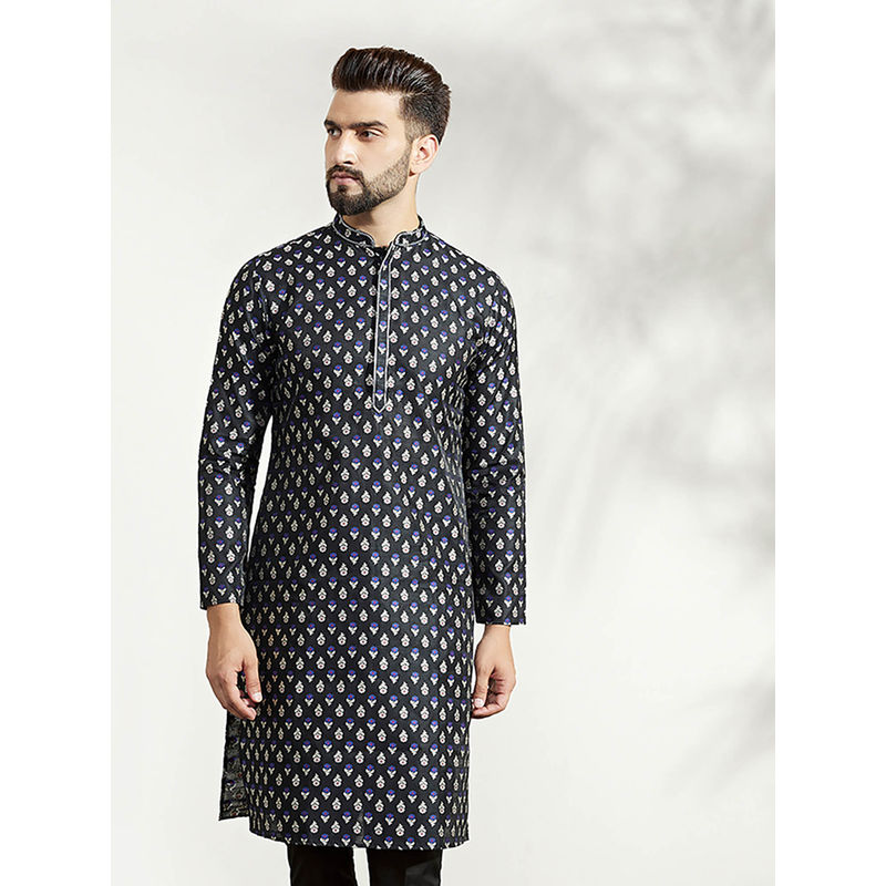 KISAH Men Black Kurta (38)