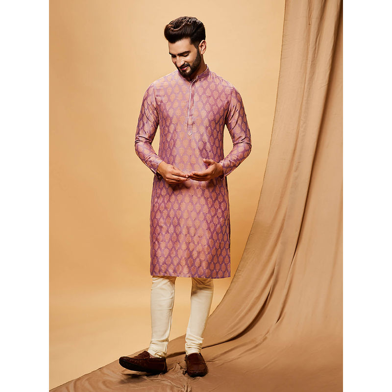 KISAH Men Purple Kurta Churidar (Set of 2) (38)