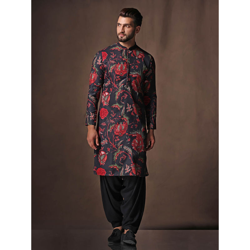 KISAH Men Black Kurta Patiala (Set of 2) (42)