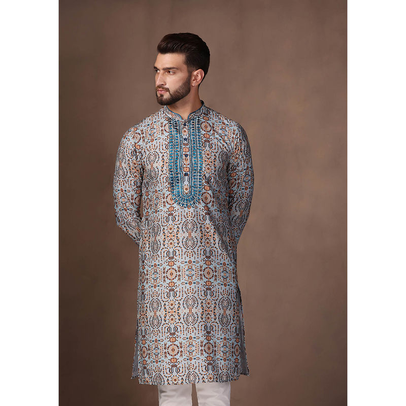 KISAH Men Blue Kurta (38)