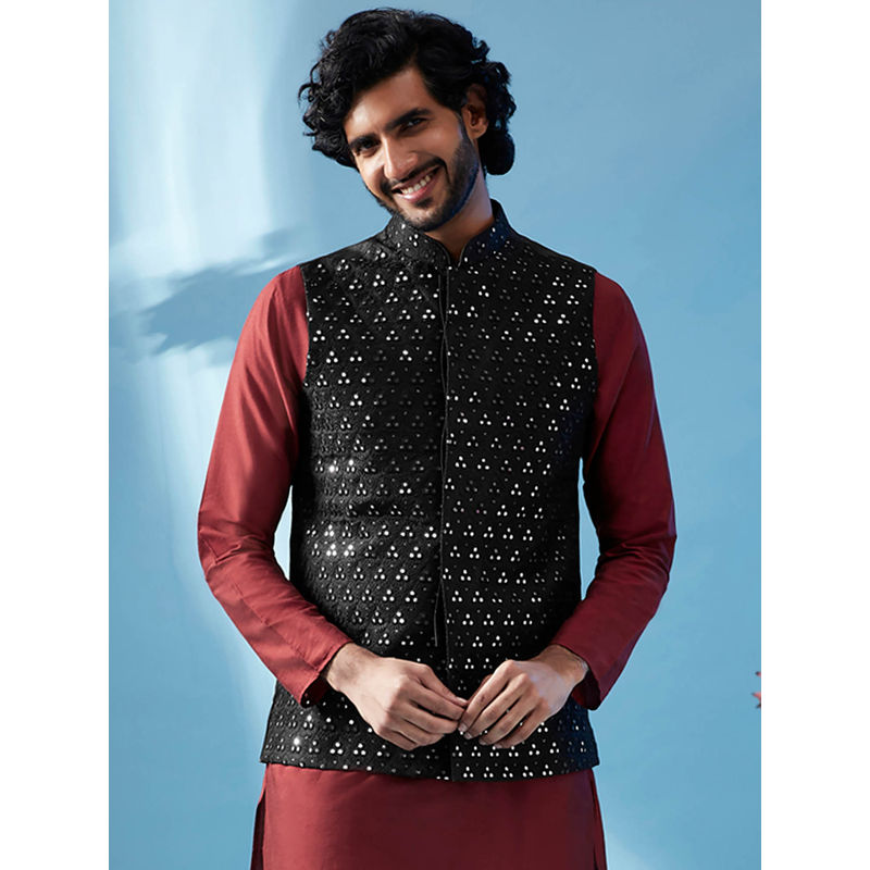 KISAH Men Black Nehru Jacket (44)