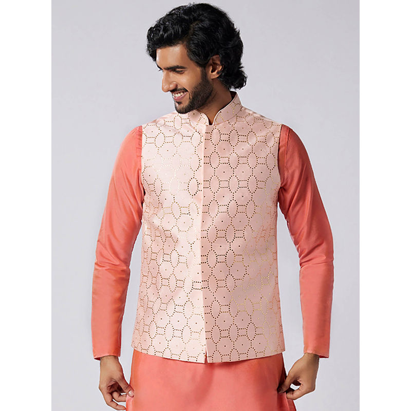 KISAH Men Pink Nehru Jacket (38)