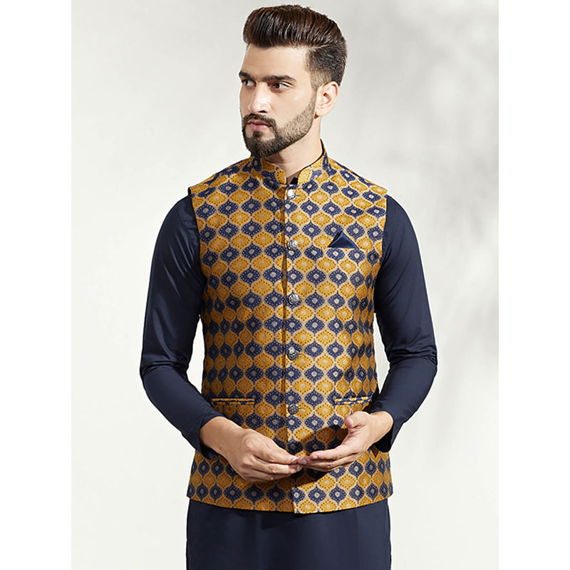 KISAH Men Mustard Nehru Jacket (38)