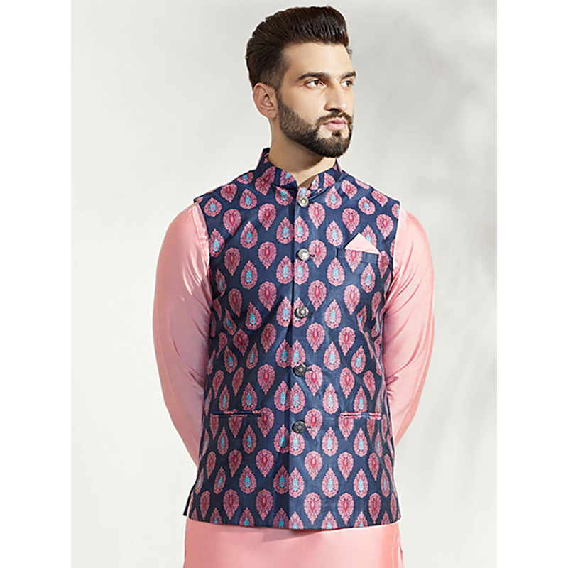 KISAH Men Blue Nehru Jacket (38)