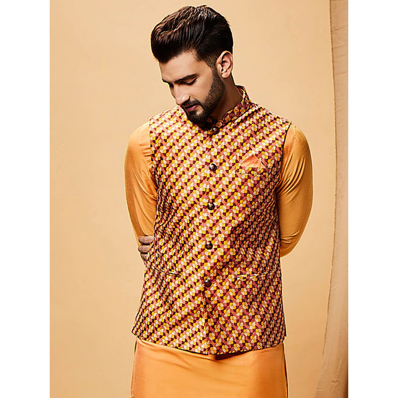 KISAH Men Multi-Color Nehru Jacket (38)