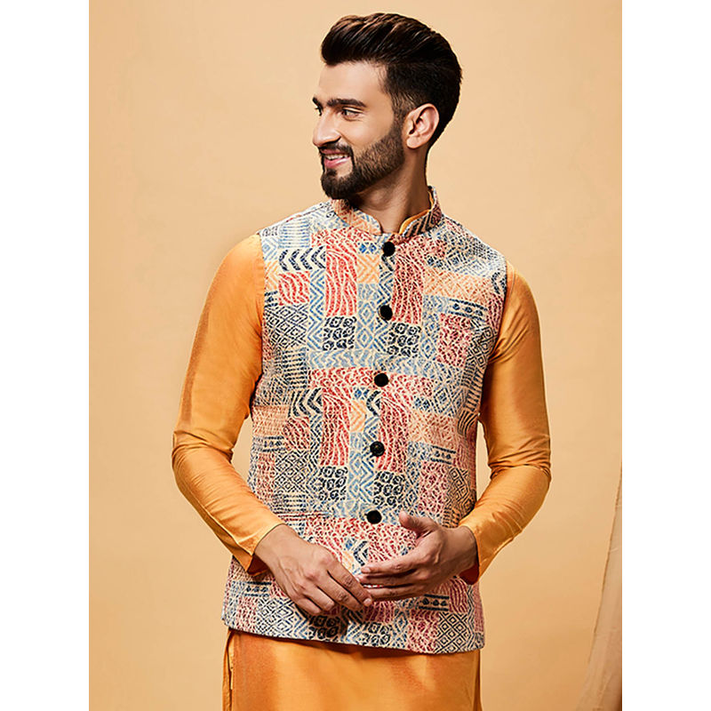 KISAH Men Multi-Color Nehru Jacket (38)