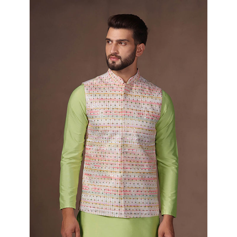 KISAH Men Multi-Color Nehru Jacket (38)