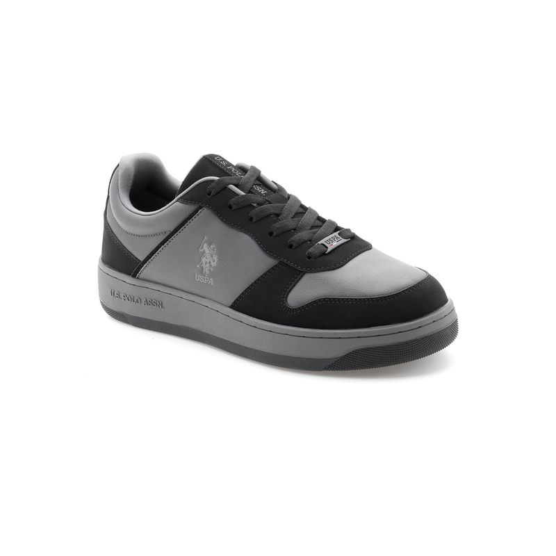 U.S. POLO ASSN. Men Jaxon Black Retro Court Sneakers (UK 7)