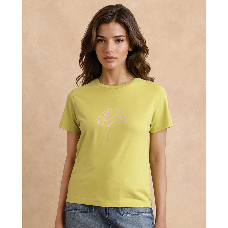 RAREISM Women Prisk Blue Solid T-Shirt (XS)