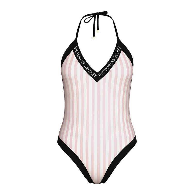 Victoria's Secret Swim Iconic Logo Plunge One-Piece Swimsuit (M)