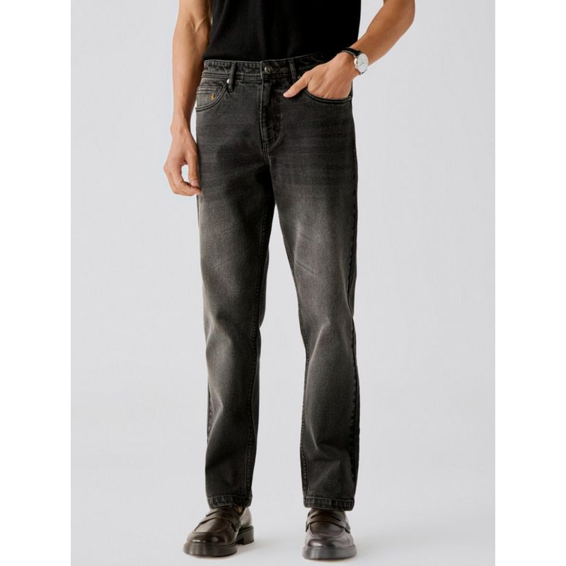 Andamen Mens Casual Twill Woven Placement Embroidery Slim Jeans (33)