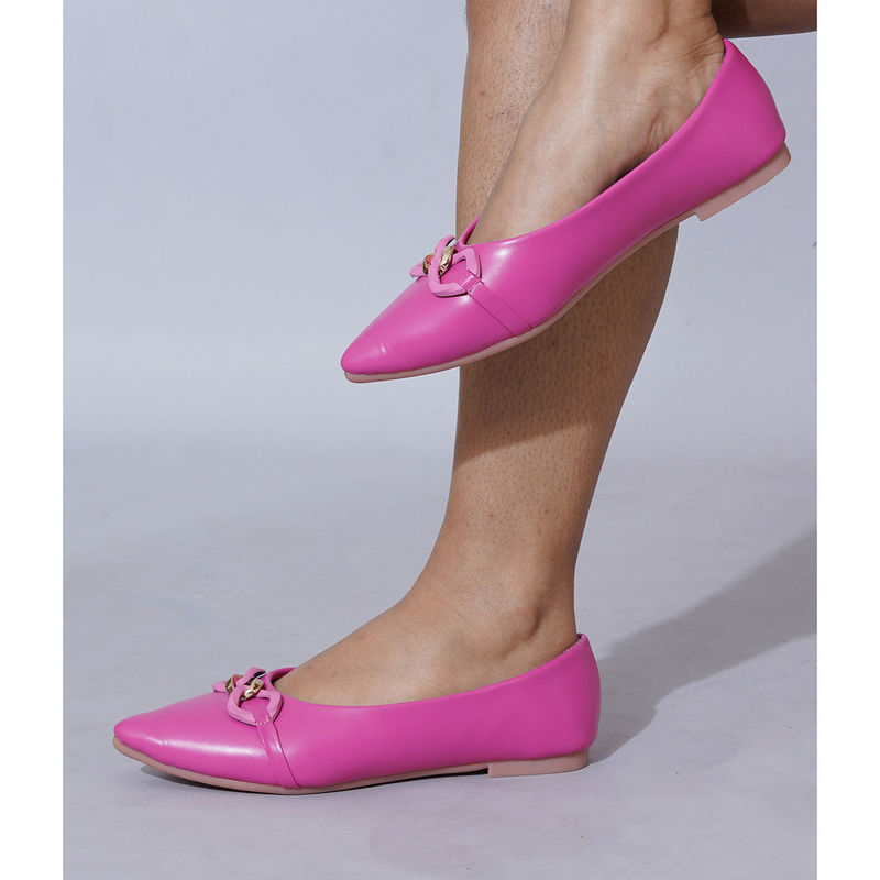 Sherrif Shoes Pink Women Slip On Ballerinas (EURO 36)