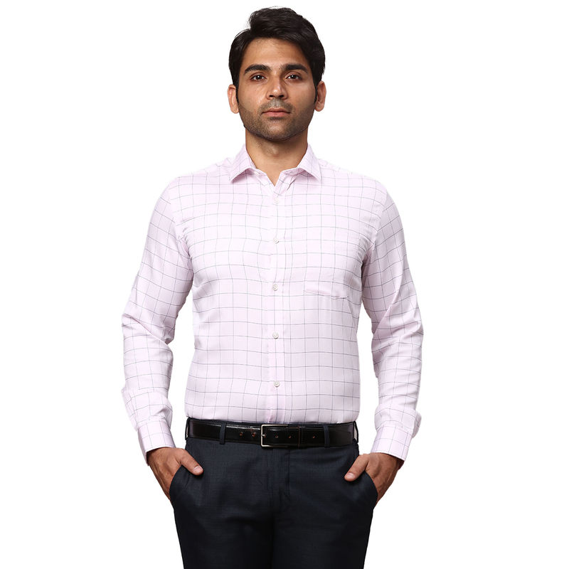 Park Avenue Regular Fit Checkered Red Formal Shirt (39)