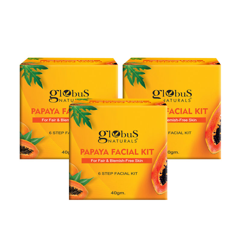 Globus Naturals Anti-Tanning Papaya Facial Kit - Pack of 3
