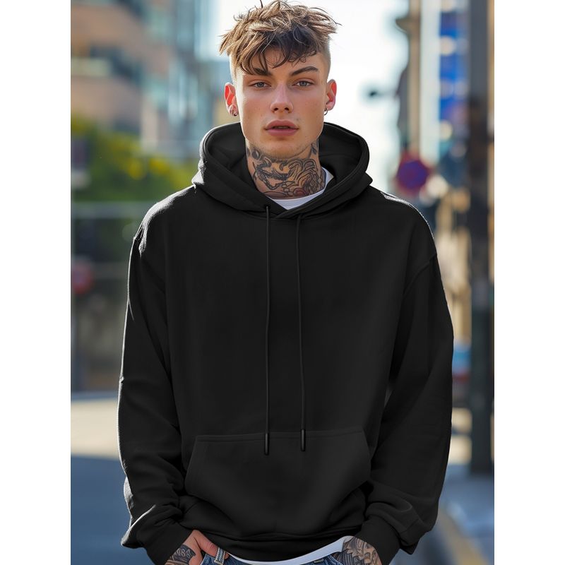 Bewakoof Heavy Duty 1.0 Men's Black Oversized Hoodies (M)