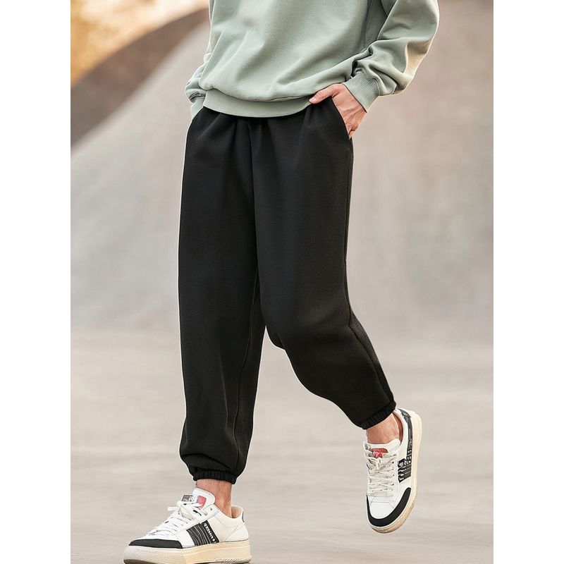 Bewakoof Men's Black Oversized Joggers (M)