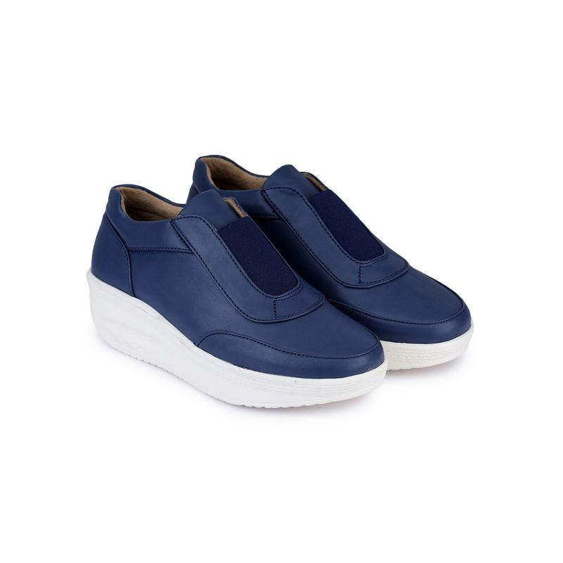 VALIOSAA Navy Blue Solid-Plain Sneakers (EURO 39)