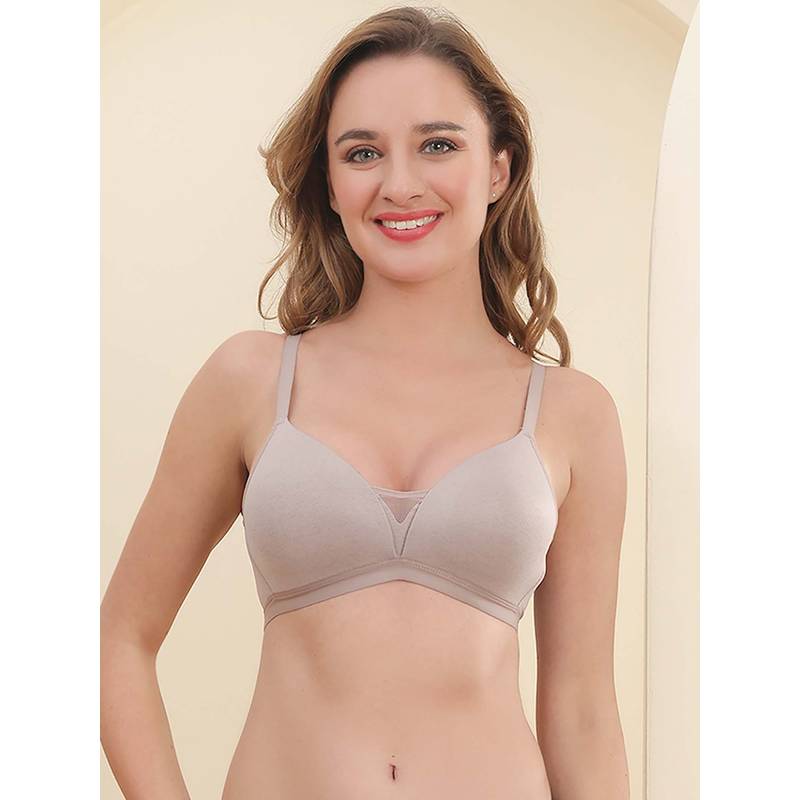 PrettyCat Women's Lightly Padded Non-Wire T-Shirt Bra - Grey (36B)