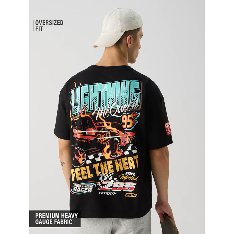 The Souled Store Official Cars: Lightning McQueen Oversized T-Shirt (2XL)