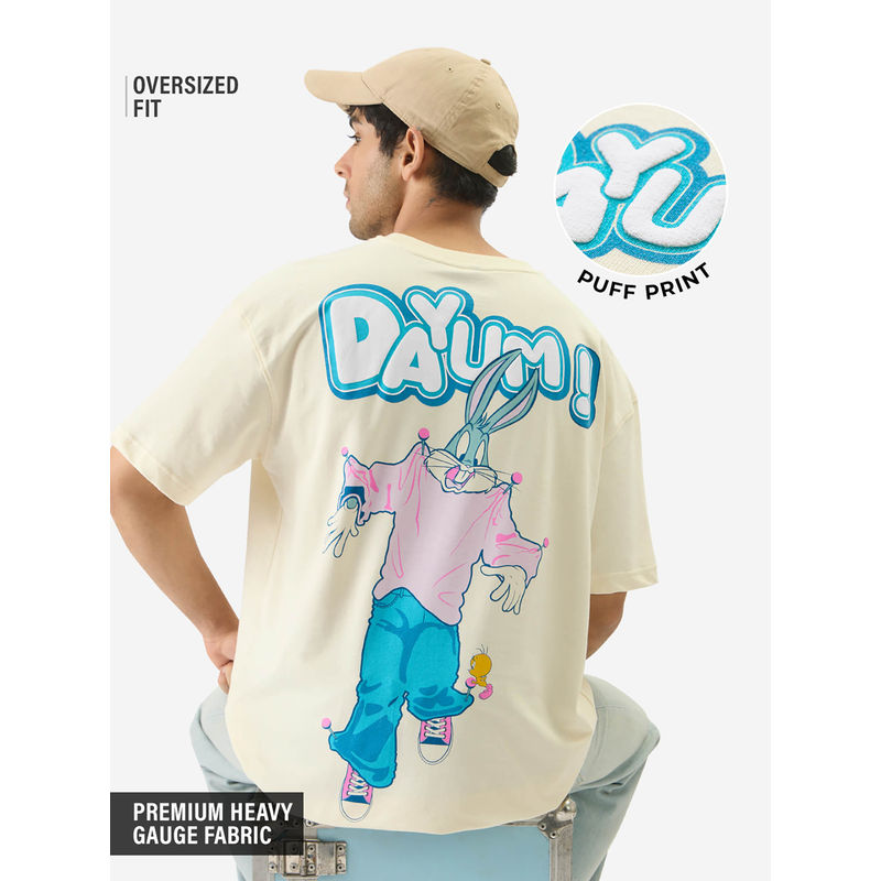 The Souled Store Official Bugs Bunny: Dayum Men Oversized T-Shirt (XL)