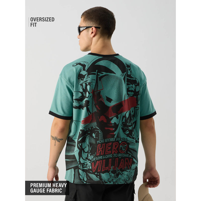 The Souled Store Official Batman: Die a hero Men Oversized T-Shirt (XL)