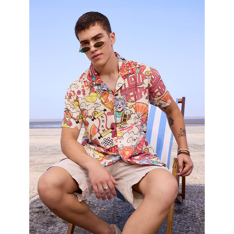 The Souled Store Official Tom & Jerry: New Year Men Printed Shirt (2XL)