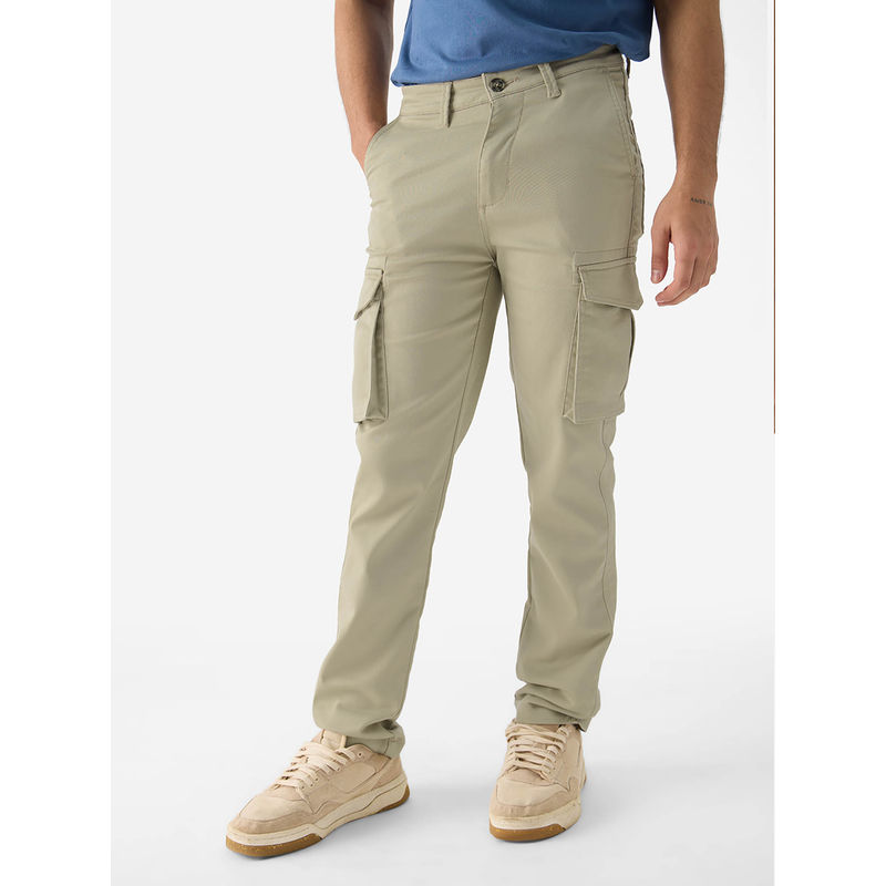 The Souled Store Original Solids: Champagne Men Cargo Pants (38)