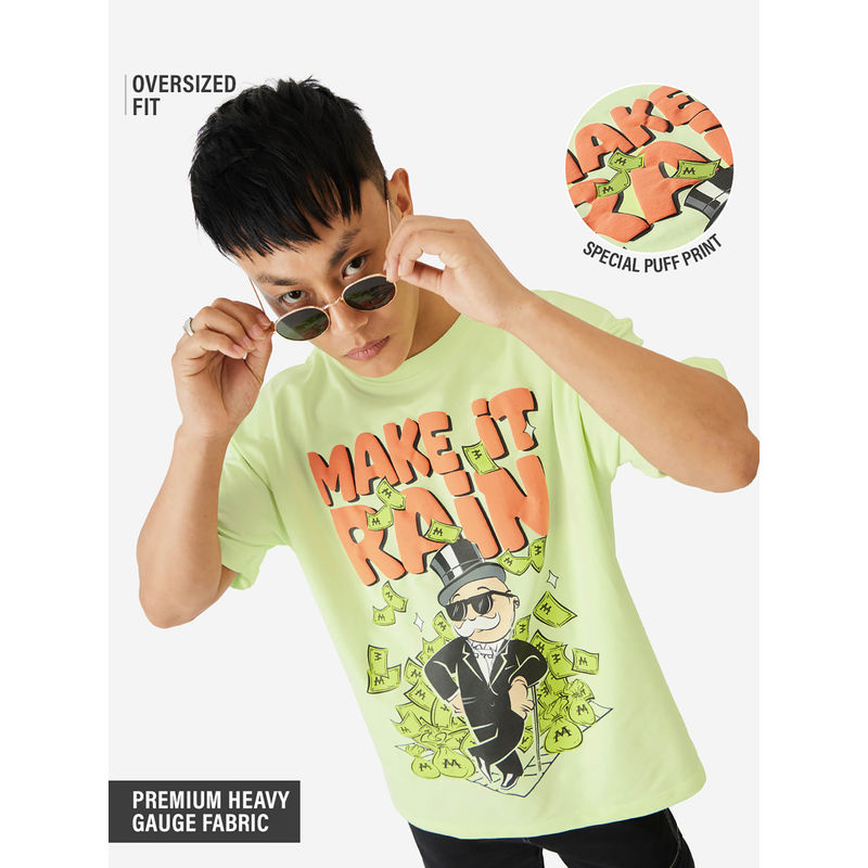The Souled Store Official Monopoly: Make It Rain Men Oversized T-Shirt (2XL)