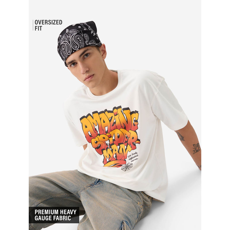 The Souled Store Official Spider-Man: Amazing Spiderman Men Oversized T-Shirt (2XL)
