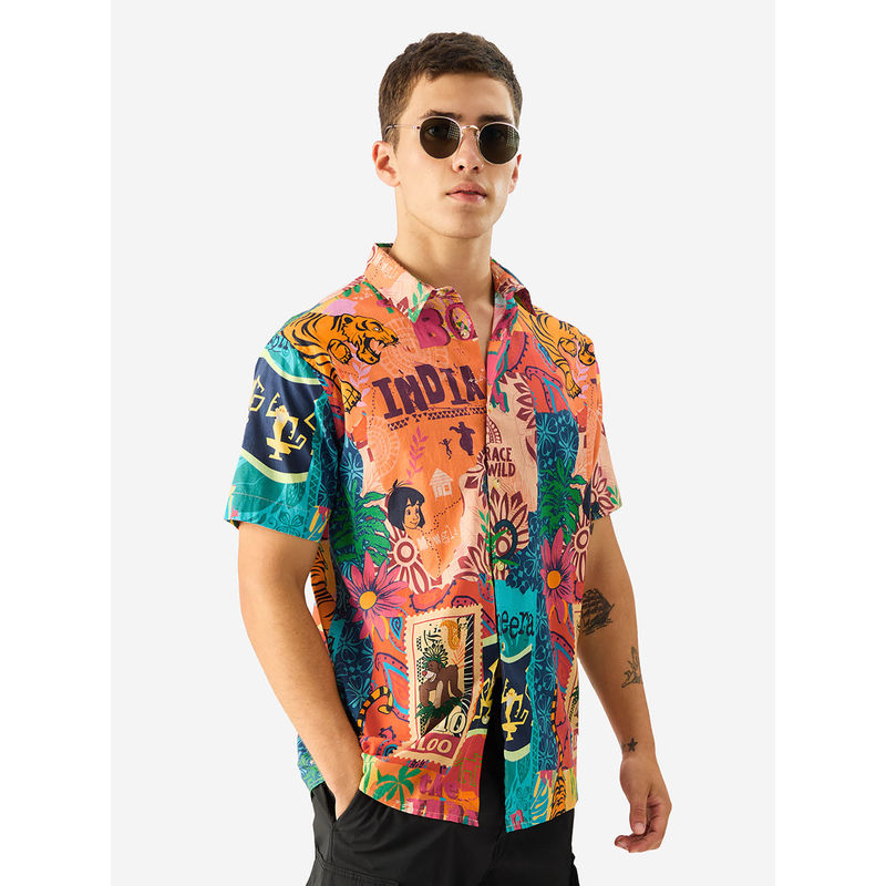 The Souled Store Official Jungle Book: Indie Print Summer Shirt (2XL)