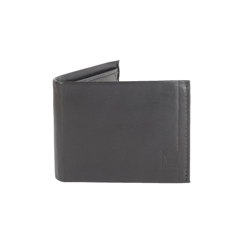 Buy Louis Philippe Men Black Leather Bi-Fold Wallet Online at Low