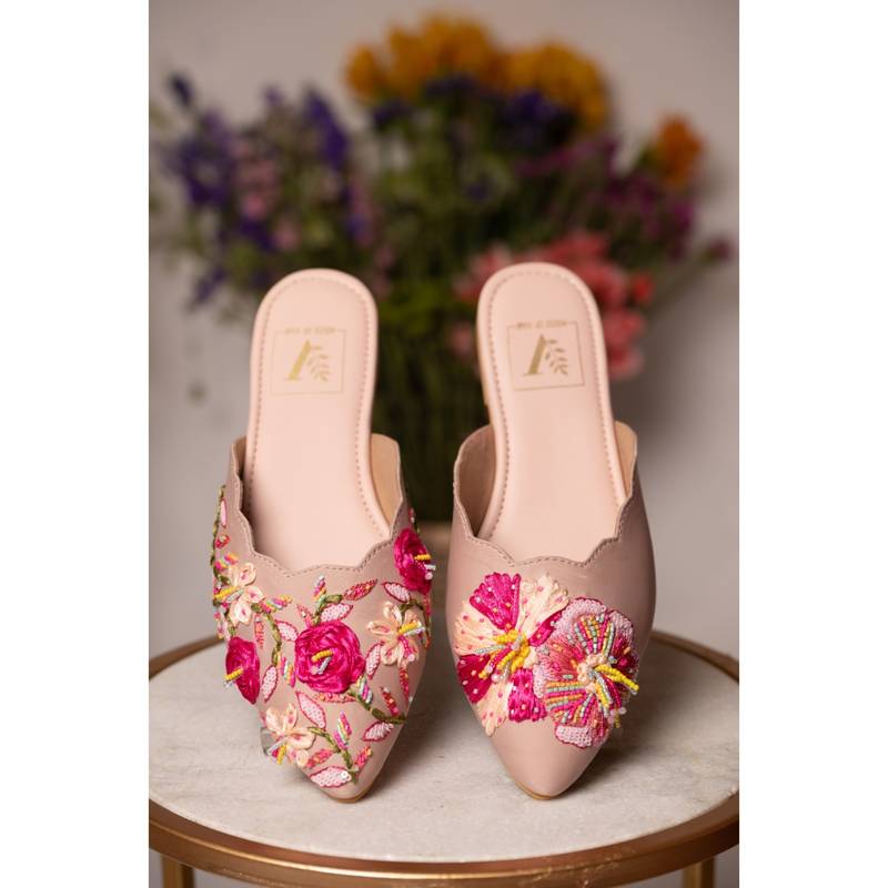House of Vian Zinnia Pink Mules (EURO 36)