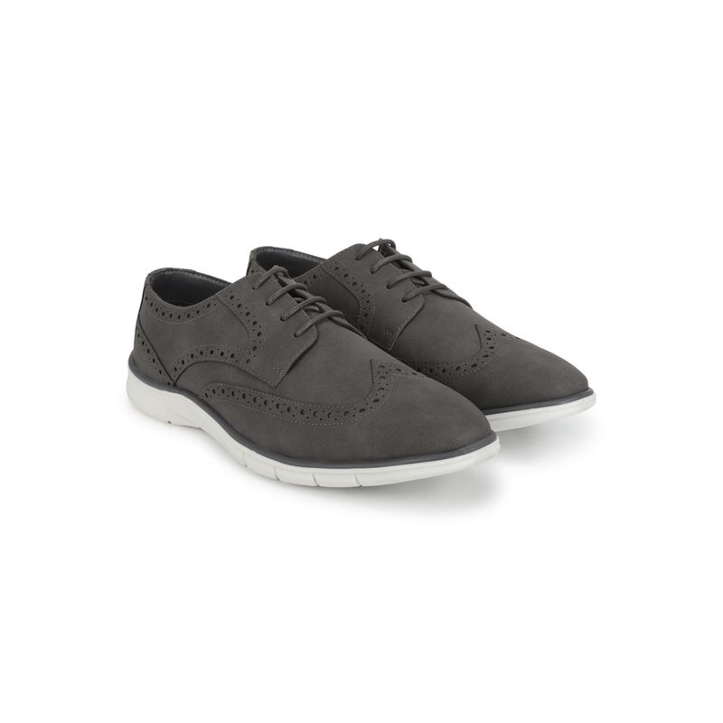 Yoho Grey Casual Brogues for Men (UK 8)