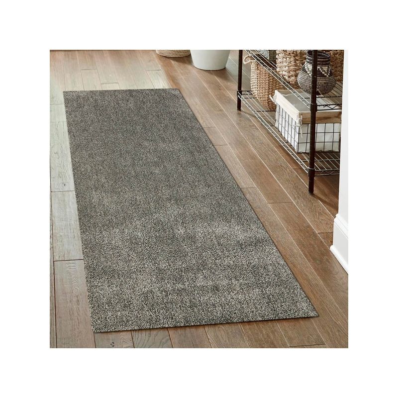 OBSESSIONS Anti-Static Polyester Machine Made Bedside Runner, Grey (2x5 Feet)