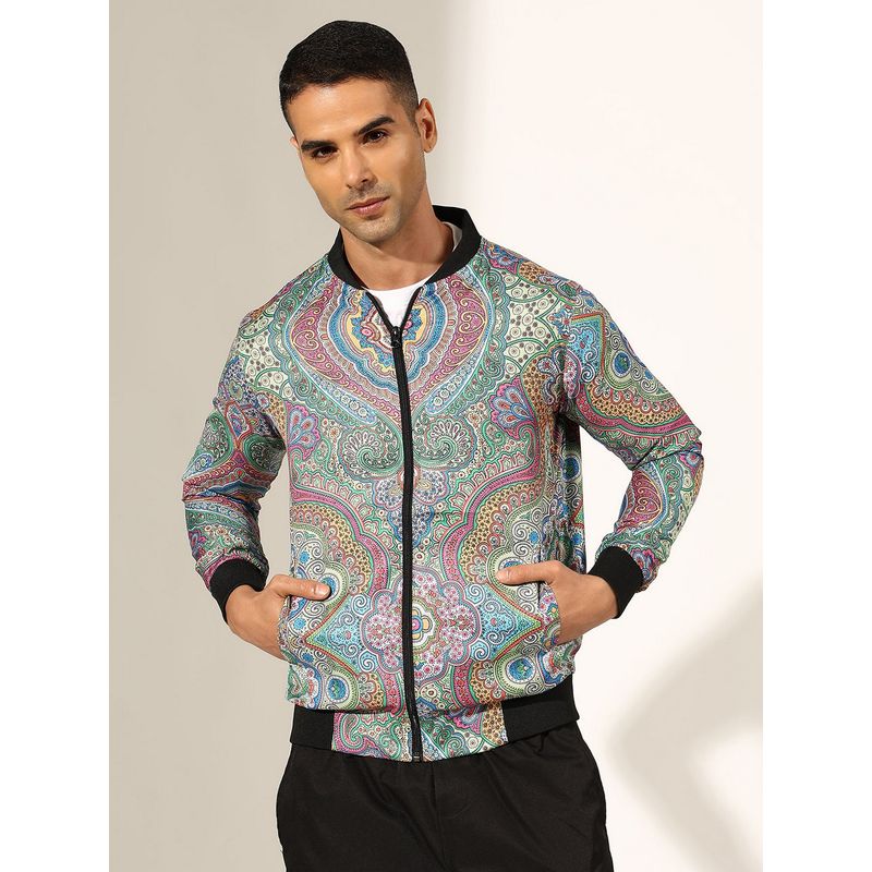 SHOWOFF Men Printed Multicolor Bomber Jacket (XS)
