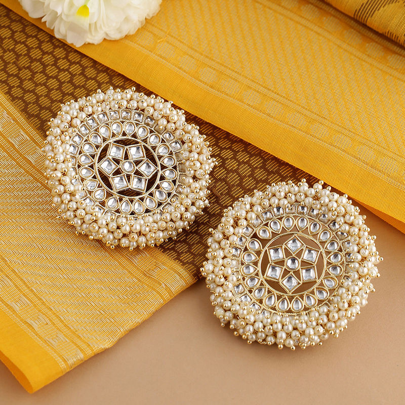 Big round gold earrings designs sales