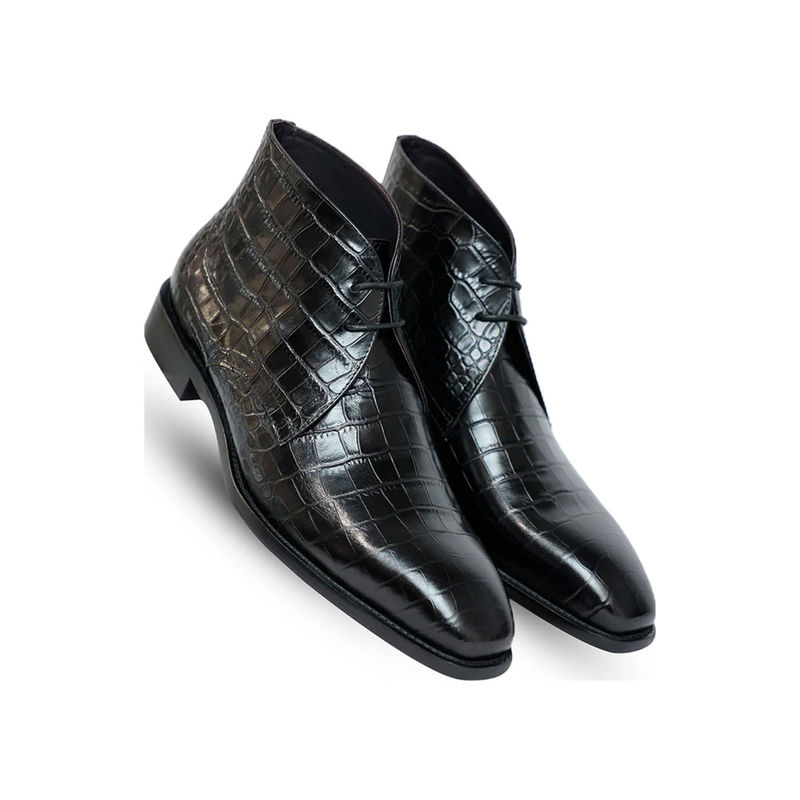 Vantier King Black Croc Chukka Boots (UK 12)