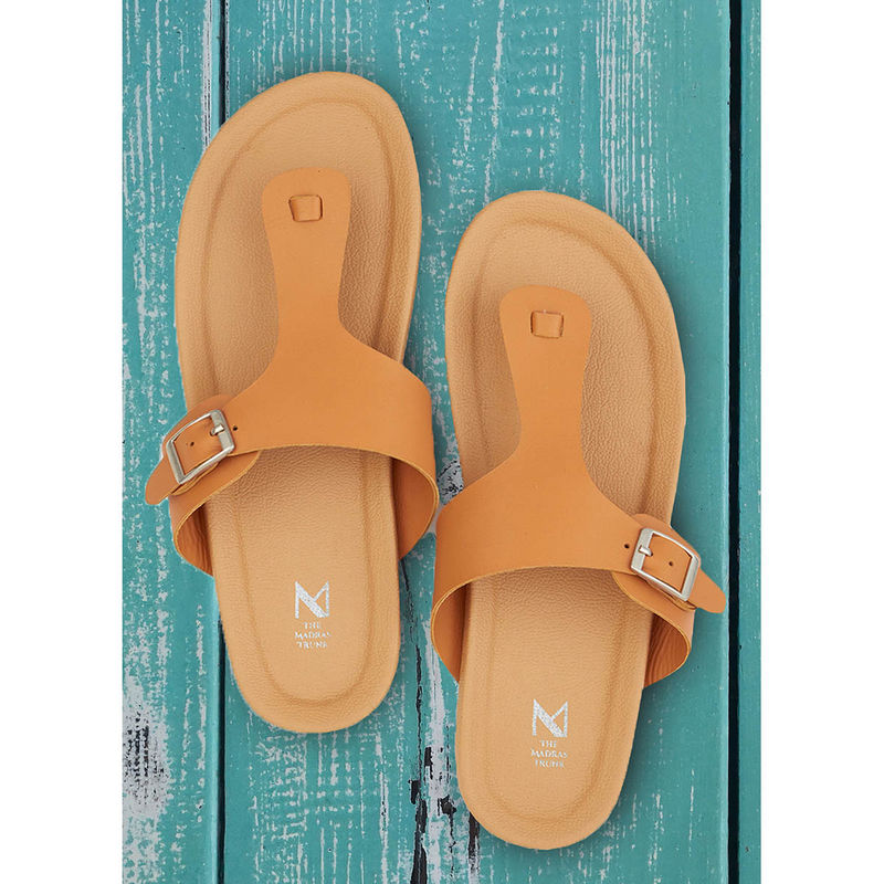 The Madras Trunk Solid Tan Men Sandals (UK 6)