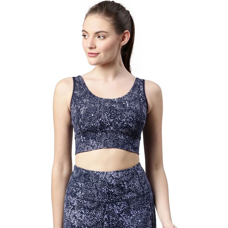 Enamor Womens E217-Padded Wirefree Full Coverage Dry Fit Antimicrobial Sports Bra-New Skin (L)
