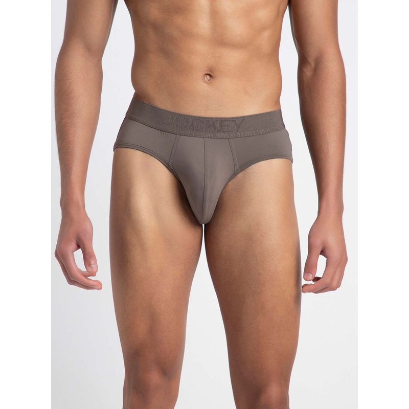 Jockey LM07 Men Soft Touch Recycled Microfiber Elastane Brief - Dark Khaki (L)