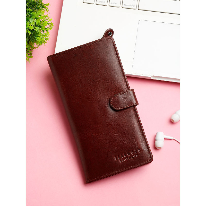 Teakwood Women Maroon Solid Two Fold Passport Holder Buy Teakwood