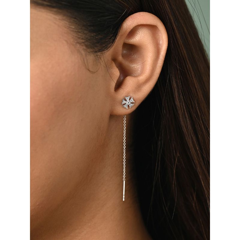 Pure By Nat Alba Chain Earrings 45958 - Silver