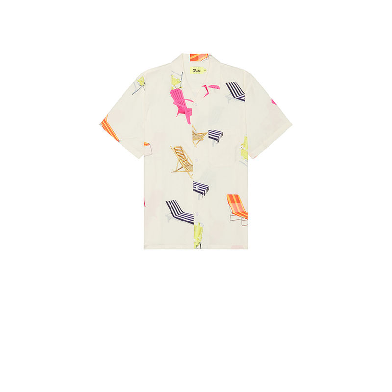 Duvin Design Beach Chair Leisure Stretch Button Up Shirt (L)